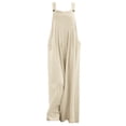 thumbnail image 1 of Lisingtool Womens Overalls Women's Fashionable Ethnic Style Solid Color Button Strap Jumpsuit Wide Leg Pants Jumpsuits for Women Dressy White, 1 of 4