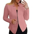 thumbnail image 1 of Lisingtool Womens Tops Spring Jackets for Women 2024 Cardigan for Women Spring Cardigans for Women 2024 Windbreaker Woman Jackets Solid Elegant Work office Outerwear Women's Clothing Vegan Hot Pink, 1 of 6