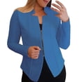 thumbnail image 1 of Lisingtool Womens Tops Spring Jackets for Women 2024 Cardigan for Women Spring Cardigans for Women 2024 Windbreaker Woman Jackets Solid Elegant Work office Outerwear Women's Clothing Vegan Blue, 1 of 6