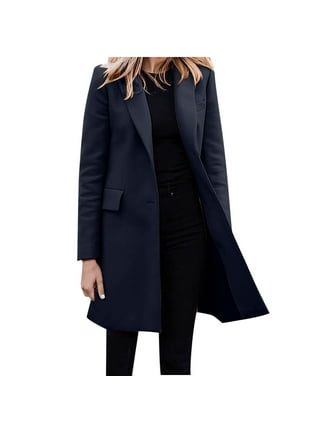 Tagold Fall and Winter Fashion Long Trench Coat, Fall Clothes for Women  2022, Women Business Attire Solid Color Long Sleeve Single Breasted  Slimming Suit Coat Top Womens Fall Cardigan, Coffee, S 