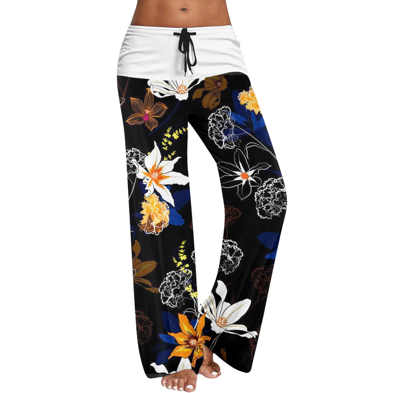 Lisingtool Yoga Pants Womens High Waist Pocket Strip Elastic Waist Printed  Loose Yoga Pants Casual Long Trousers Pants for Women Yellow - Walmart.com