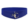 thumbnail image 1 of Lisingtool belt Women's Fashion Wild Wide Waistband Elastic Stretch Dress Waist Belt Buckle Band Blue One Size, 1 of 2