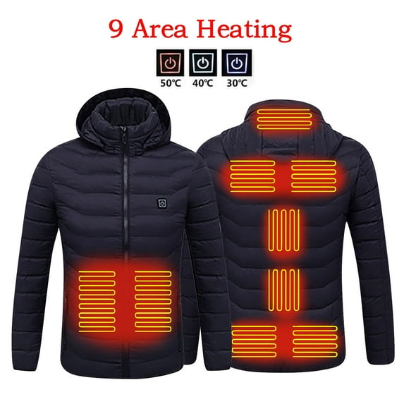 Lisingtool coats for women Heated Outdoor Clothing For Riding Skiing Fishing Via Heated Coat Blue XL