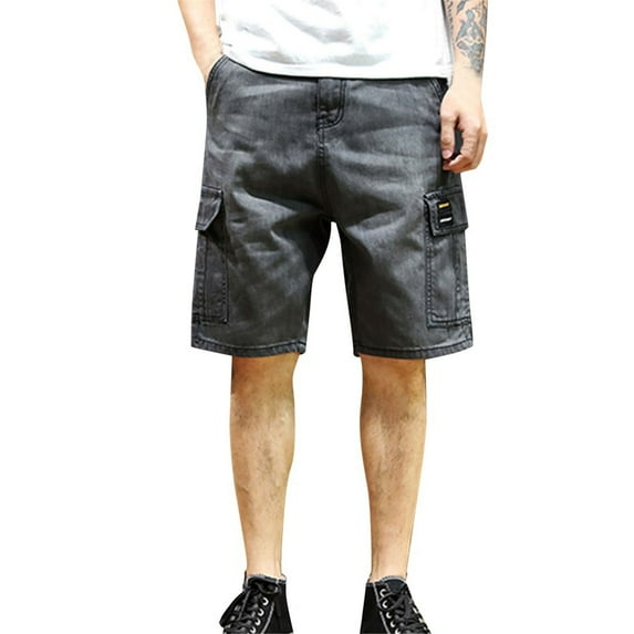 Lisingtool jean shorts for men men's fittings style shorts fashion shorts comfortable fashion summer pants black
