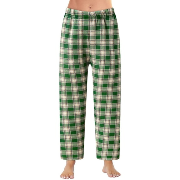 Lisingtool pants for women Women Casual Plaid Pajama Pants Soft Pants Loose Homewear Sleepwear Pants Army Green