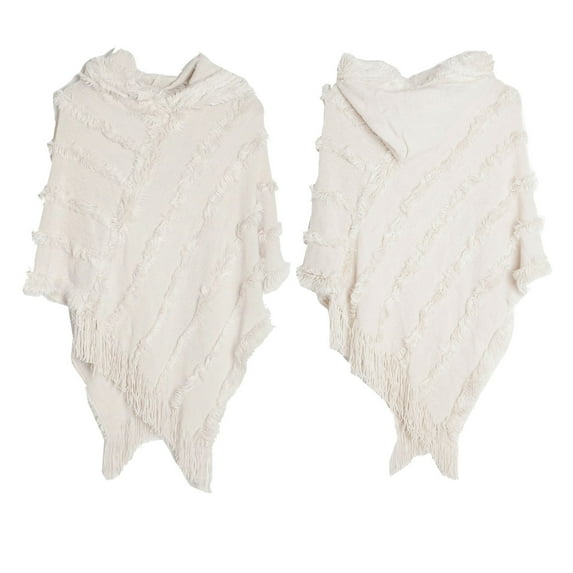 labakihah shawls women solid poncho with tassels knitted shawl scarf fringed wrap sweater pullover cape gifts for women beige