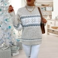 thumbnail image 1 of Labakihah sweaters for women Women's Christmas Snowflake Sweater Turtleneck Vintage Holiday Knit Sweater Pullover Beige L, 1 of 9