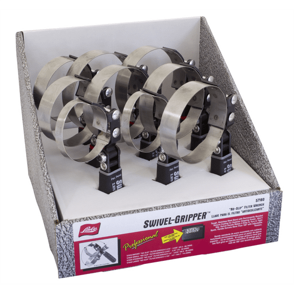 Lisle 57160 Swivel Gripper "No-Slip" Filter Wrenches, 9 Pack DIsplay