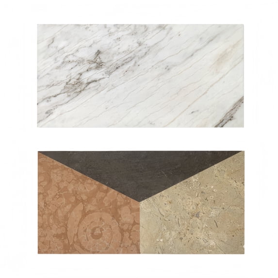 Lisonu 12*24 Waterjet Marble, White Gold Red Grey 4 Color, Natural Marble, For Floor and Wall, Polished Marble Tile, Natural Stone, 1 Box Each Pattern 2 pcs