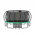 thumbnail image 1 of Lisonu 15 FT Trampoline with Safety Enclosure Net, ASTM Certified Backyard Trampoline with Basketball Hoop, Ladder, and Unique Double Stability Balance Bar System, Green, 1 of 5
