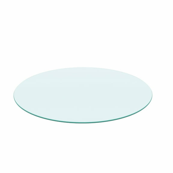 Lisonu 20 Inch Round Tempered Glass Table Top, 1/4 Inch (6mm) Thick with Polished Edge, Clear Glass Cover for End Table, Nightstand, or Side Table Protector