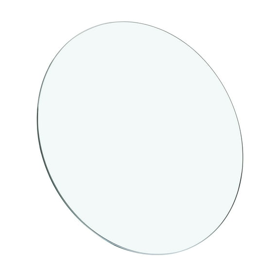 Lisonu 24-inch Round Glass Table Top, 3/10-inch Thick Clear Tempered Glass, Replacement Glass with Polished Edge for Side, Bistro, or Patio Table