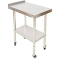 thumbnail image 1 of Lisonu 24x15 Inch Stainless Steel Prep Table, Heavy Duty Commercial Work Table with Backsplash, Adjustable Undershelf and Locking Casters for Kitchen, Restaurant, Garage, 1 of 9