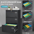 thumbnail image 1 of Lisonu 3-Drawer Lateral File Cabinet with Lock, Black Metal Filing Cabinet for Legal/Letter/A4/F4 Documents, Home Office Storage, 1 of 1