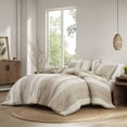 thumbnail image 1 of Lisonu 3-Piece Full/Queen Comforter Set, Boho Waffle Weave 100% Cotton Bedding, Oversized All-Season Comforter and 2 Shams, Tan, 1 of 20
