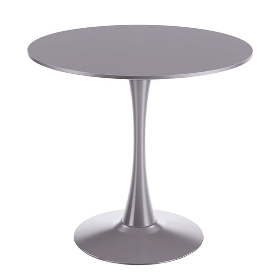 Lisonu 31.5" Grey Tulip Pedestal Dining Table - Mid-Century Round MDF Top, Compact Small Dining Table for 2-4, Versatile Coffee & Accent Table for Apartments