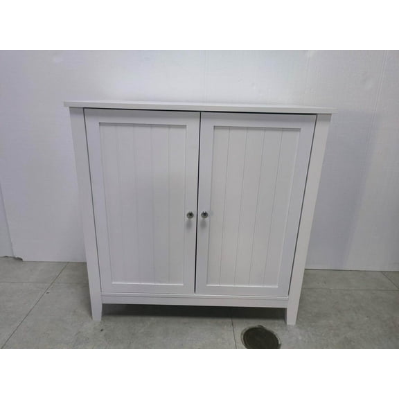 Lisonu 31.5" Modern Farmhouse Buffet Cabinet, White Kitchen Storage Sideboard with Double Doors and Shelves, Coffee Bar Cabinet