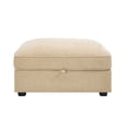thumbnail image 1 of Lisonu 34" Rectangular Storage Ottoman, Multi-Functional Footrest and Extra Seat in Soft Wheat Chenille Fabric for Living Room, 1 of 5