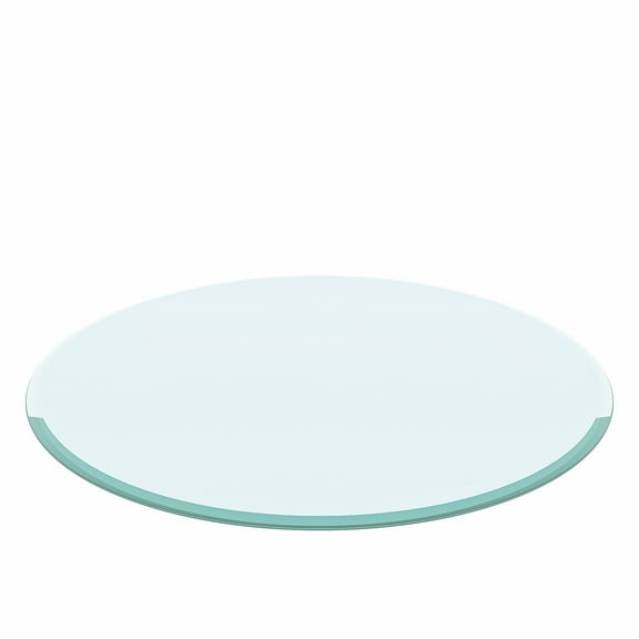 Lisonu 36 Inch Round Glass Table Top, Heavy-Duty 2/5 Inch Thick Clear Tempered Glass with Beveled Polished Edge, for Dining or Patio Table
