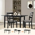 thumbnail image 1 of Lisonu 59" Extendable Dining Table, Modern Black Wooden Kitchen Table for 4-8 People, Space-Saving Expandable Table for Dining Room, Home Office & Small Living Spaces, 1 of 11