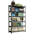 thumbnail image 1 of Lisonu 6-Tier Heavy-Duty Garage Shelving, 2400 lbs Capacity Metal Storage Rack with Adjustable Shelves for Basement or Workshop, Black Steel, 1 of 9