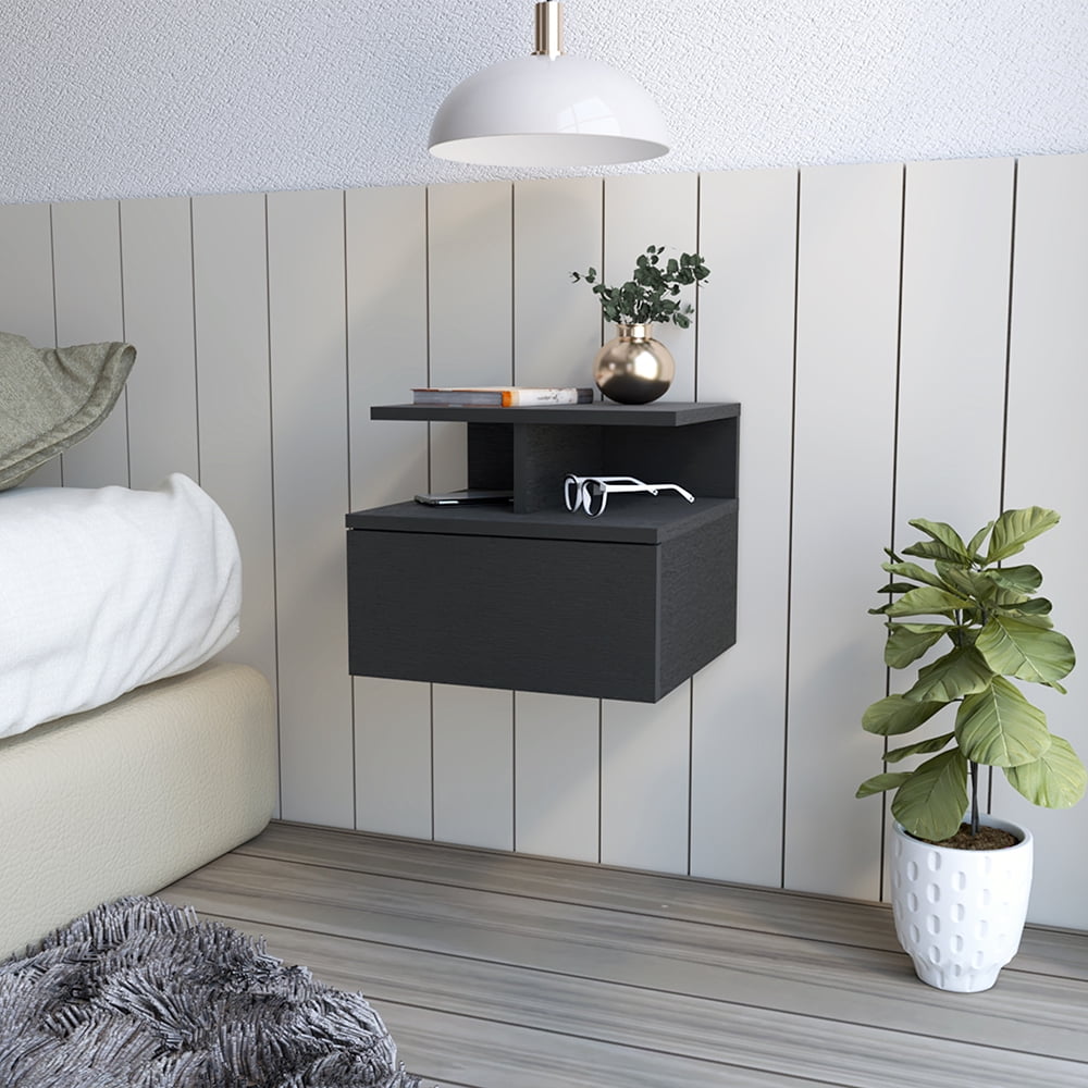 Lisonu Flopini Floating Nightstand, Modern Wall Mounted Bedside Table ...