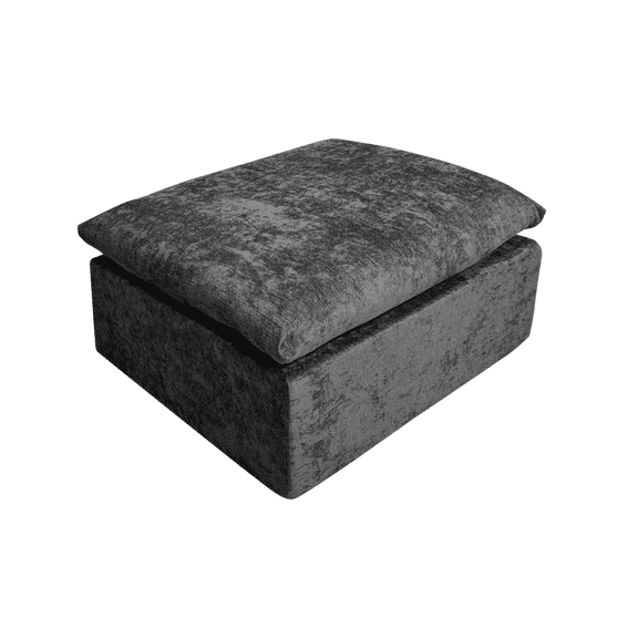 Lisonu Grey Plush Corduroy Modular Ottoman Sectional Seat — Reversible Chaise Cushion, Foam-Filled Comfort Pad, No Assembly, 88-Hour Shape Recovery, 32.3 x 9.85 x 9.85 in