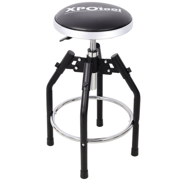 Lisonu Heavy Duty Hydraulic Shop Stool, 360° Swivel Mechanic Stool with Adjustable Height (29"-33.6"), 330 lbs Capacity, Steel Garage and Workshop Bar Stool, Black