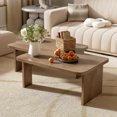 thumbnail image 1 of Lisonu Modern Modular Coffee Table Set, 2-Piece Splicing L-Shaped Design, Configurable Rectangle Center Table for Living Room, Minimalist MDF with Natural Wood Grain Finish, 1 of 18