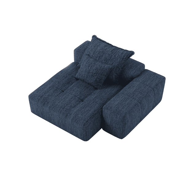 Lisonu Modern Oversized Modular Sectional Sofa,Sparkling Chenille Fabric Soft Cushion Sofa with 2 Pillows,DIY Combination Tufted Sofa,No Assembly Required