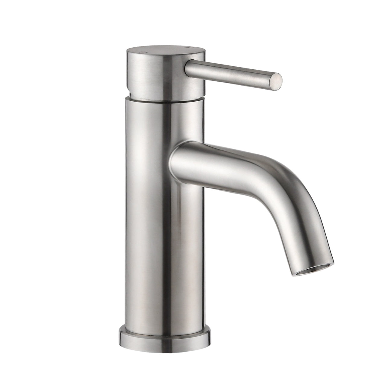 Lisonu Modern Waterfall Bathroom Faucet, Single Hole Vanity Faucet in Brushed Nickel, ADA Compliant Stainless Steel, 6.57" High