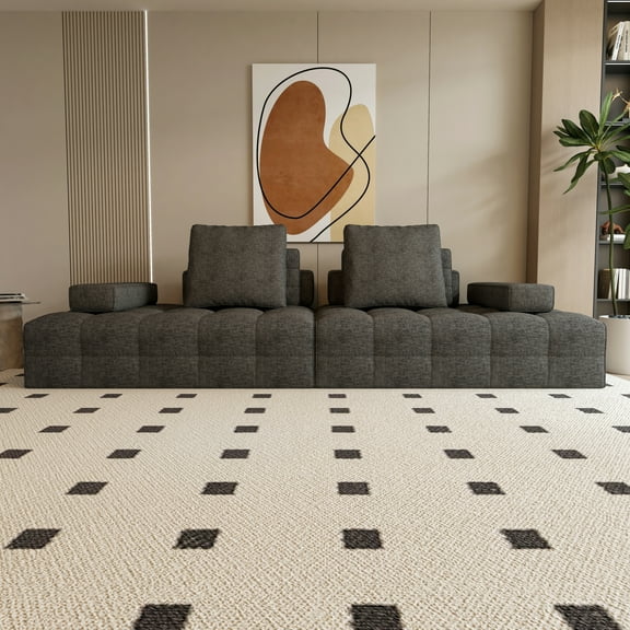 Lisonu Modular Sectional Sofa, 2-Piece Loveseat with Reversible Chaise, Customizable Apartment Friendly Couch in Antique Grey Corduroy