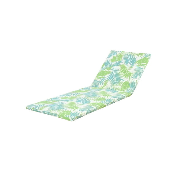 Lisonu Outdoor Chaise Lounge Cushion, 2-Inch Thick Foldable Patio Cushion with Water-Resistant Fabric, Replacement Cushion for Poolside & Garden Furniture, Green Leaf Print