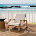 thumbnail image 1 of Lisonu Outdoor Patio Lounge Chair, Modern Adirondack Club Chair with Deep Seating, Teak Acacia Wood Frame & Weather-Resistant Beige Cushion, 1 of 21