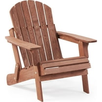 Lisonu Oversize Folding Adirondack Chair, Solid Hemlock Wood Patio Chair for Garden & Firepit, Pre-Assembled Back & Seat, 330 lbs Capacity, Coffee
