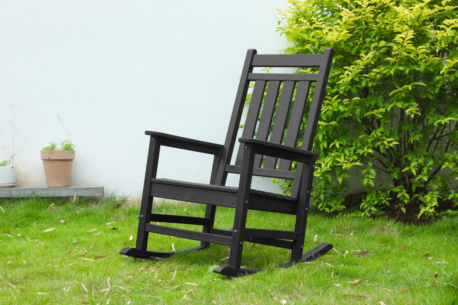 Lisonu Oversized Outdoor Rocking Chair, All-Weather HDPE Porch Rocker ...
