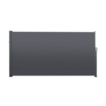 Lisonu Retractable Patio Side Awning 118.1 in x 62.99 in, UV-Resistant Waterproof Privacy Screen for Garden, Balcony & Courtyard - Dark Grey Metal Frame