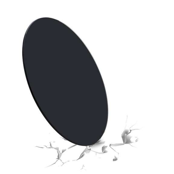 Lisonu Round Glass Table Top, 35.4 Inch Black Tempered Glass, 3/8" Thick Heavy-Duty Replacement for Dining Table or Coffee Table, Polished Edge