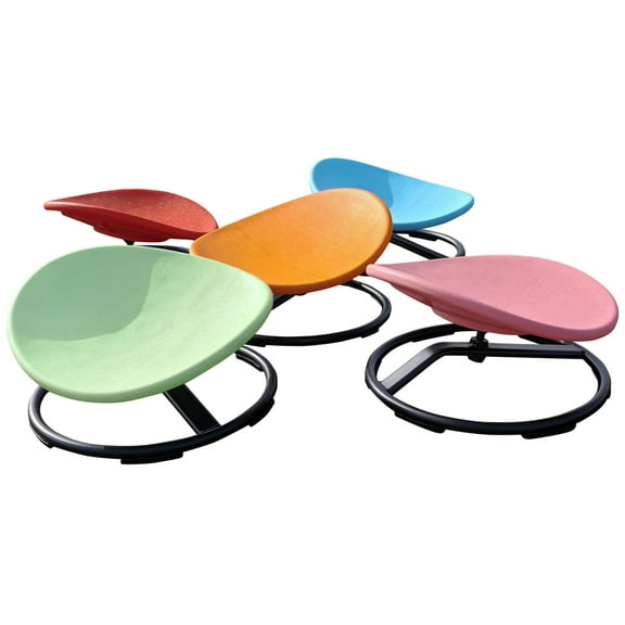 Lisonu Sensory Swivel Chair for Active Seating, 360-Degree Spinning Balance Board, Durable PP Plastic Wobble Seat for Improving Coordination and Focus, Orange