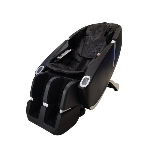 Lisonu Space Saver Design Zero Gravity Multifunction Massage Chair with SL Type Pulley Guide, Durable Leather, 2D Motor, Black PU