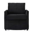 thumbnail image 1 of Lisonu Upholstered Convertible Sleeper Sofa with 5-Position Backrest, Side Pockets, Storage, Black Chenille, 31.5", 1 of 24