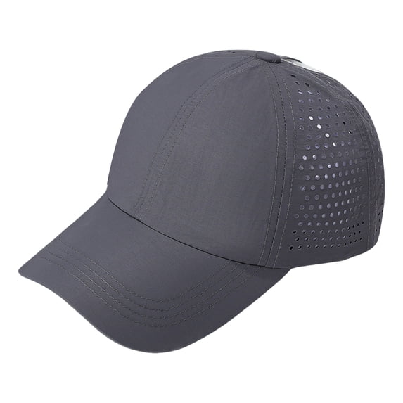 Lispipm Breathable Mesh Baseball Caps for Women Men Lightweight Trucker Hats Outdoor Sports Sun Caps with Ponytail Hole Gray
