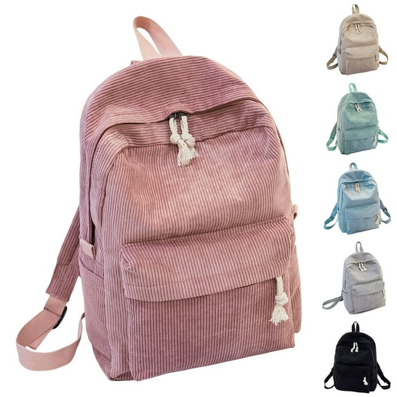 Lispipm Canvas Backpack for Women Large Capacity Casual School Bookbag Travel Bag Fall Rucksack College Daypack with Zipper Compartments Black