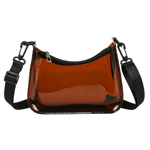 Lispipm Clear Crossbody Bag Waterproof Purse with Adjustable Strap Ladies Fashion Shoulder Bag for Beach Vacation