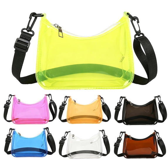 Lispipm Clear Crossbody Bag Waterproof Purse with Adjustable Strap Ladies Fashion Shoulder Bag for Beach Vacation