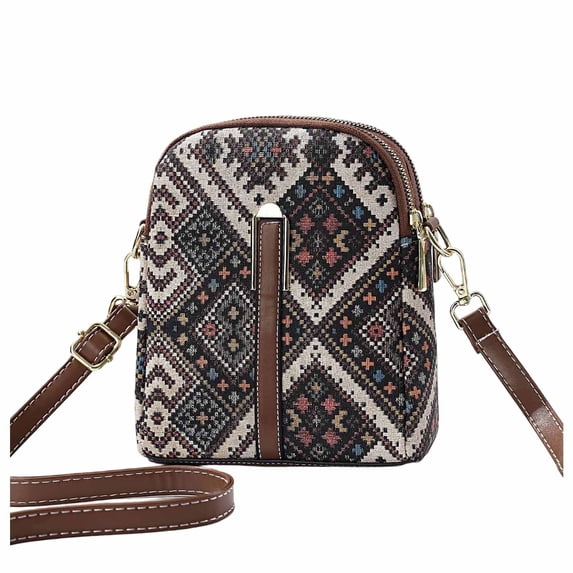 Lispipm Crossbody Phone Purse for Women Small Suede Shoulder Bag Ladies Double Zipper Travel Work Bags with Detachable Strap