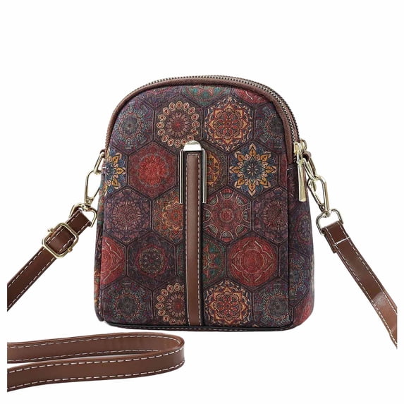 Lispipm Crossbody Phone Purse for Women Small Suede Shoulder Bag Ladies Double Zipper Travel Work Bags with Detachable Strap