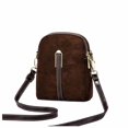 thumbnail image 1 of Lispipm Crossbody Phone Purse for Women Small Suede Shoulder Bag Ladies Double Zipper Travel Work Bags with Detachable Strap, 1 of 4