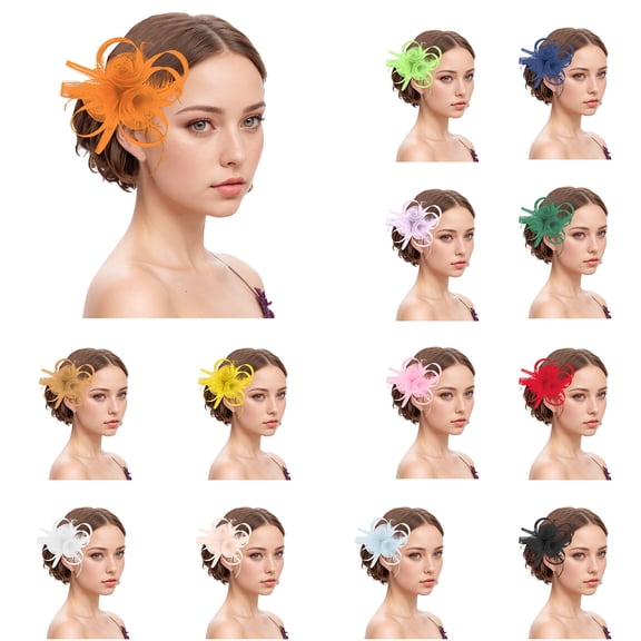 Lispipm Fascinators Hat Flower for Women Tea Party Feather Headband Fancy Dresses Accessories for Ladies Formal Dinner Black