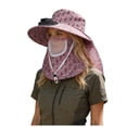thumbnail image 1 of Lispipm Fishing Hat for Women Outdoor Wide Brim Caps with Face and Neck Cover Wide Brim Breathable Bucket Hats for Garden Work Red, 1 of 5